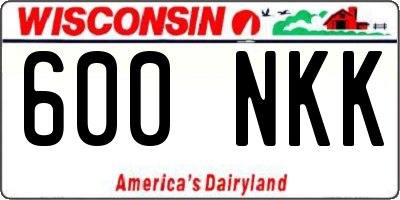 WI license plate 600NKK
