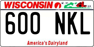 WI license plate 600NKL