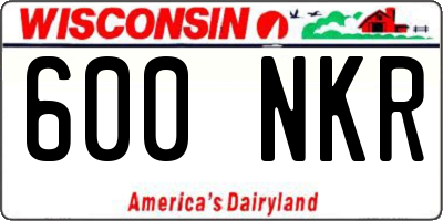WI license plate 600NKR