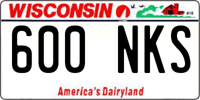 WI license plate 600NKS