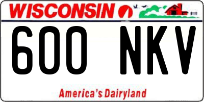 WI license plate 600NKV