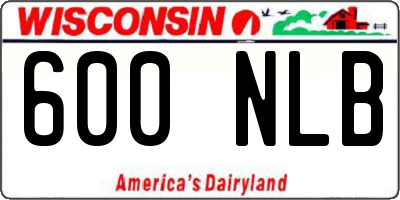 WI license plate 600NLB