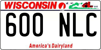 WI license plate 600NLC