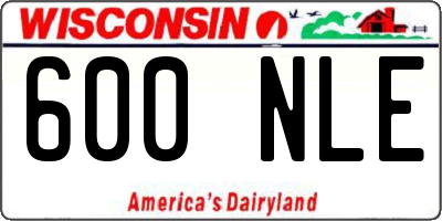 WI license plate 600NLE