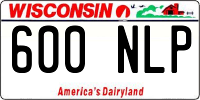 WI license plate 600NLP