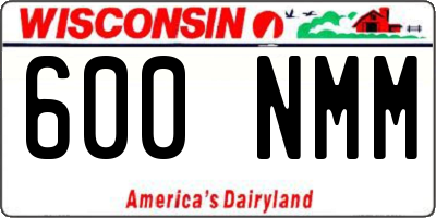 WI license plate 600NMM