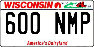 WI license plate 600NMP