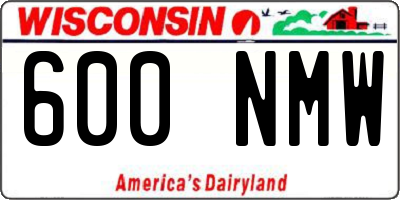 WI license plate 600NMW