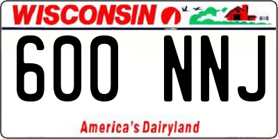 WI license plate 600NNJ
