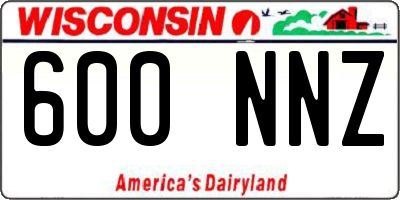 WI license plate 600NNZ