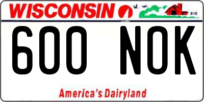 WI license plate 600NOK