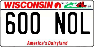 WI license plate 600NOL