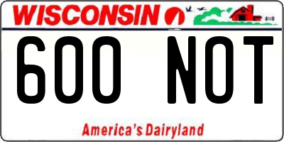 WI license plate 600NOT