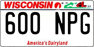WI license plate 600NPG