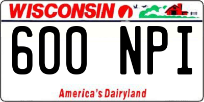WI license plate 600NPI