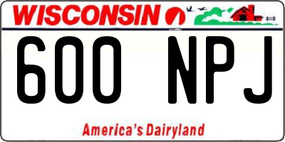 WI license plate 600NPJ
