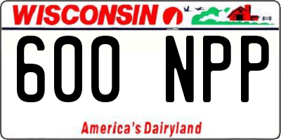 WI license plate 600NPP
