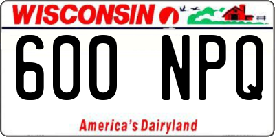 WI license plate 600NPQ
