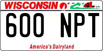 WI license plate 600NPT