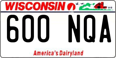 WI license plate 600NQA