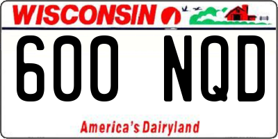 WI license plate 600NQD