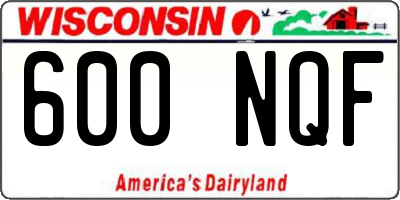 WI license plate 600NQF