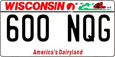 WI license plate 600NQG
