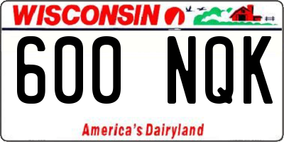 WI license plate 600NQK