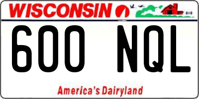 WI license plate 600NQL