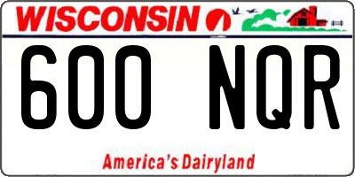 WI license plate 600NQR