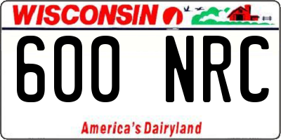 WI license plate 600NRC