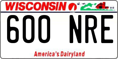 WI license plate 600NRE