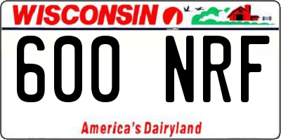 WI license plate 600NRF