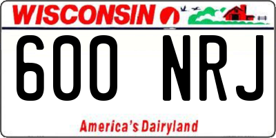 WI license plate 600NRJ