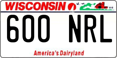 WI license plate 600NRL