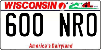 WI license plate 600NRO