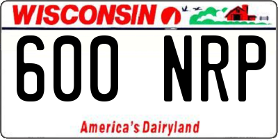 WI license plate 600NRP