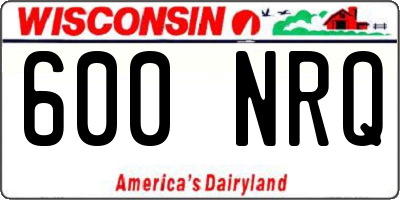 WI license plate 600NRQ