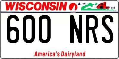 WI license plate 600NRS