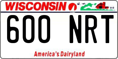 WI license plate 600NRT