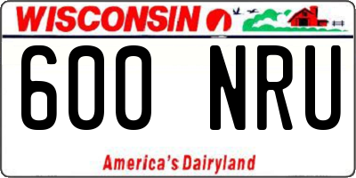 WI license plate 600NRU