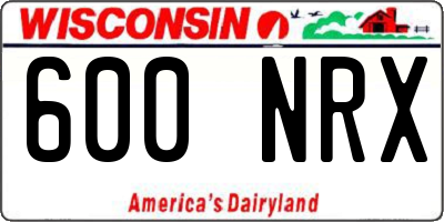 WI license plate 600NRX