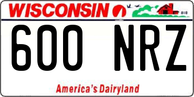 WI license plate 600NRZ
