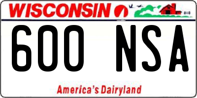 WI license plate 600NSA