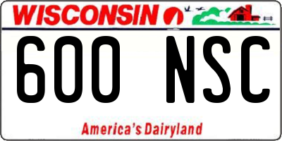 WI license plate 600NSC