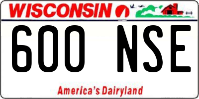 WI license plate 600NSE