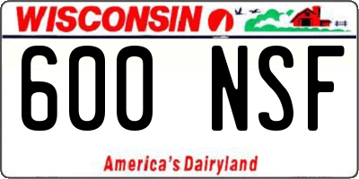 WI license plate 600NSF