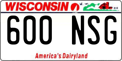 WI license plate 600NSG