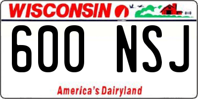 WI license plate 600NSJ