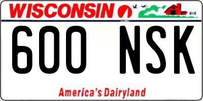 WI license plate 600NSK